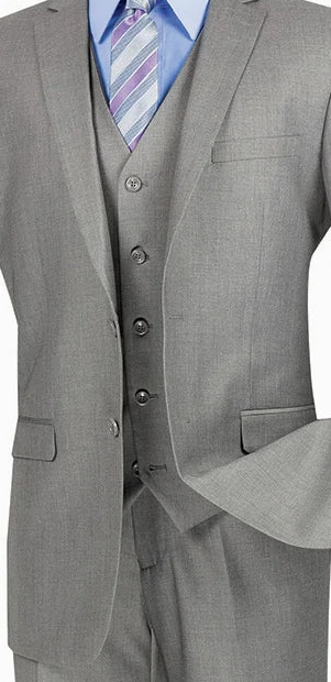 Formalita Collection: Men's Single Breasted 3-Button Slim Fit Suit In Medium Grey
