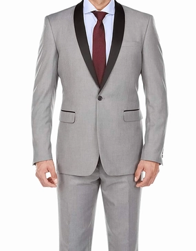 Gray 2 Piece Tuxedo Shawl Lapel Slim Fit