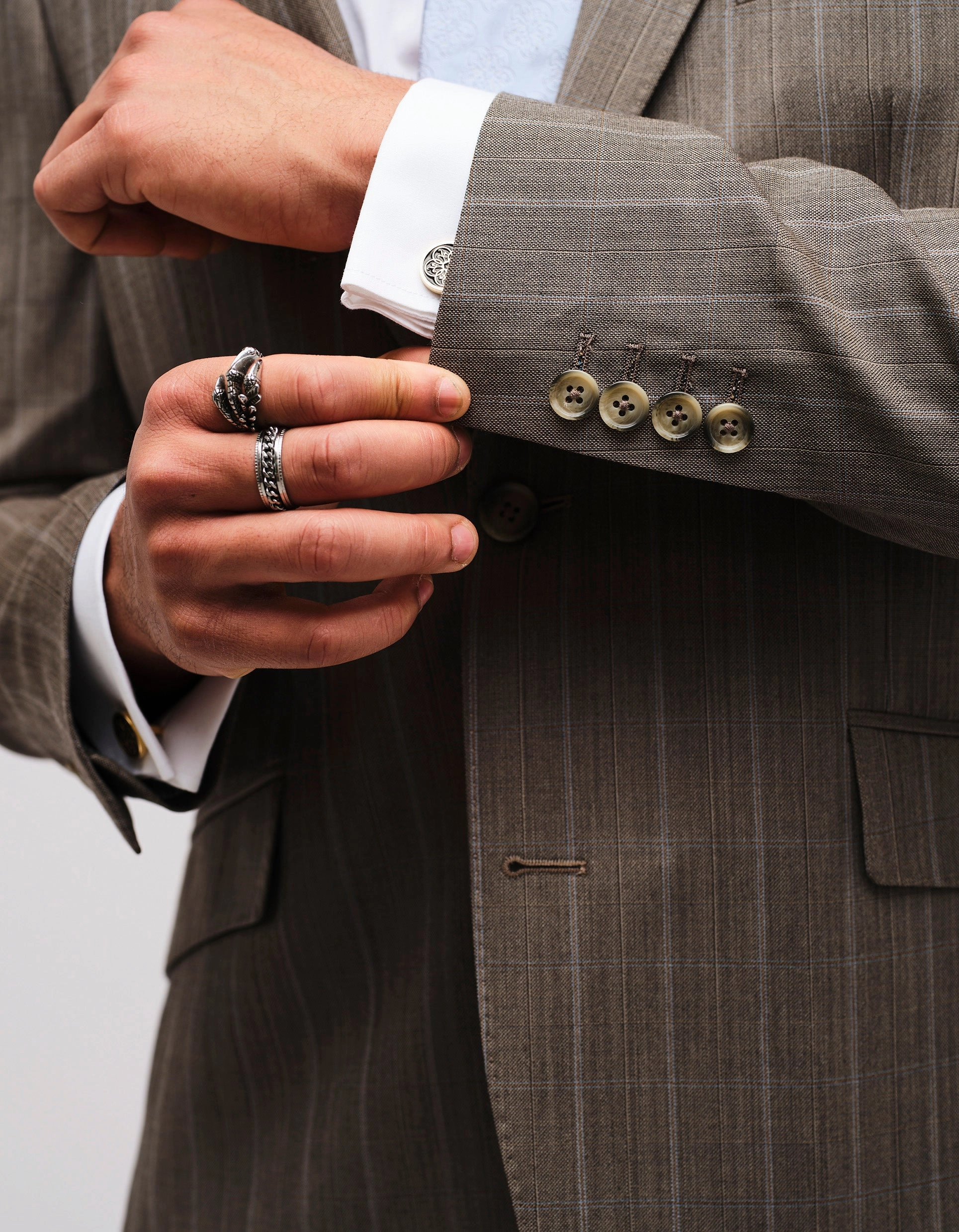 Grey Stripe Wool Suit