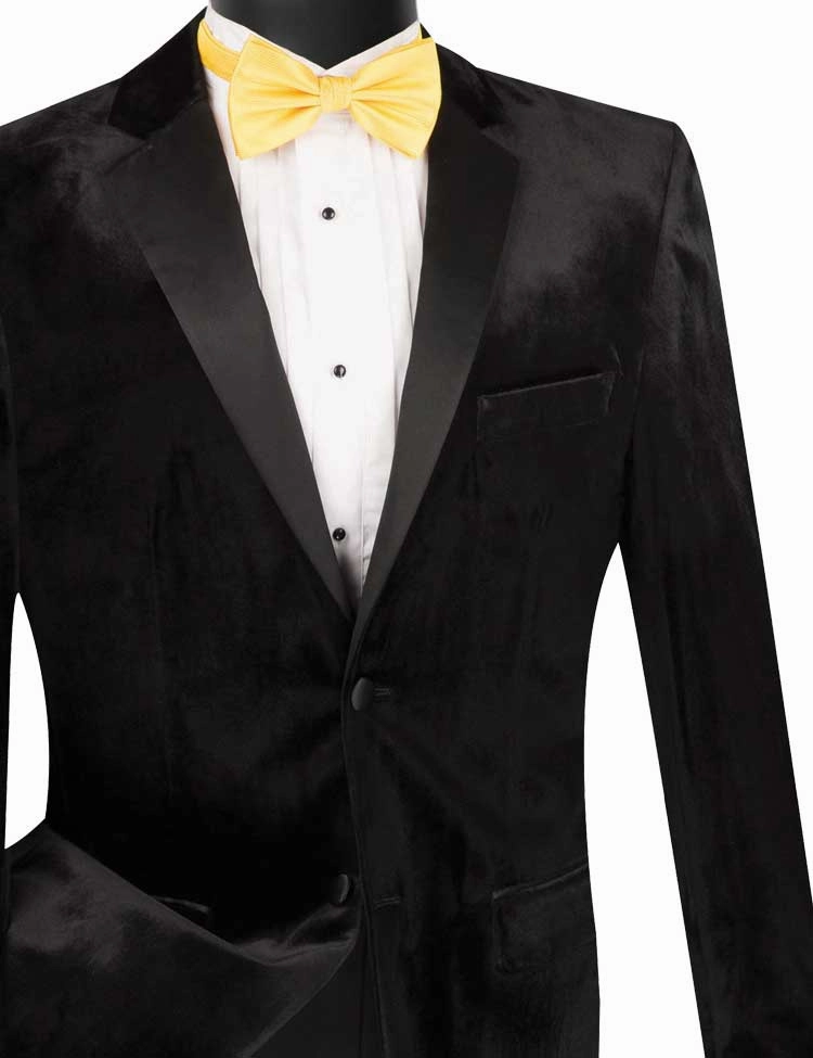 Hartley Collection: Velvet Slim Fit Black Tuxedo for Men