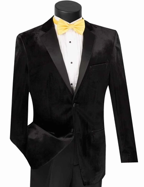 Hartley Collection: Velvet Slim Fit Black Tuxedo for Men
