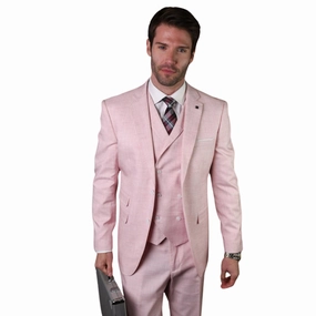 Haumea Collection: Men's Pink Tailored Fit 3-Piece Suit