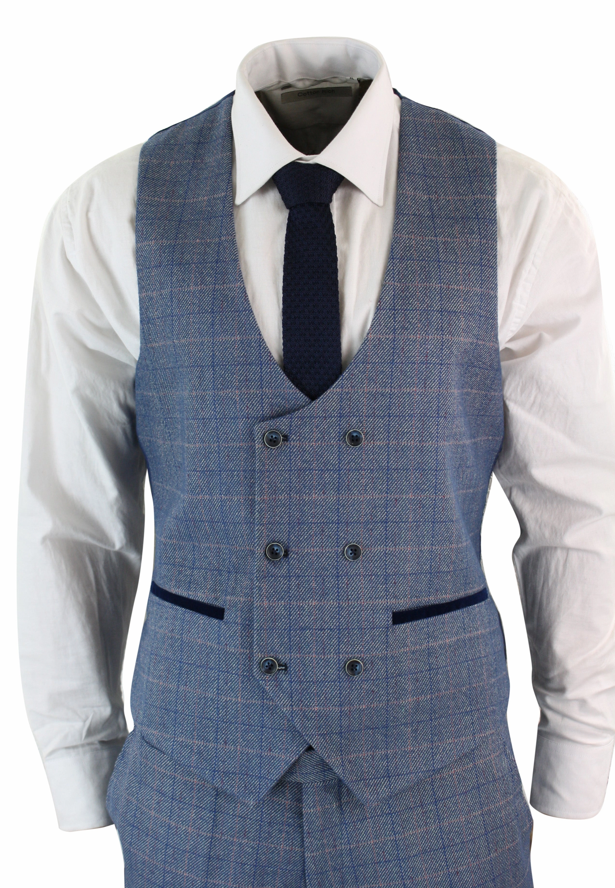Hilton Blue Check 3 Piece Suit