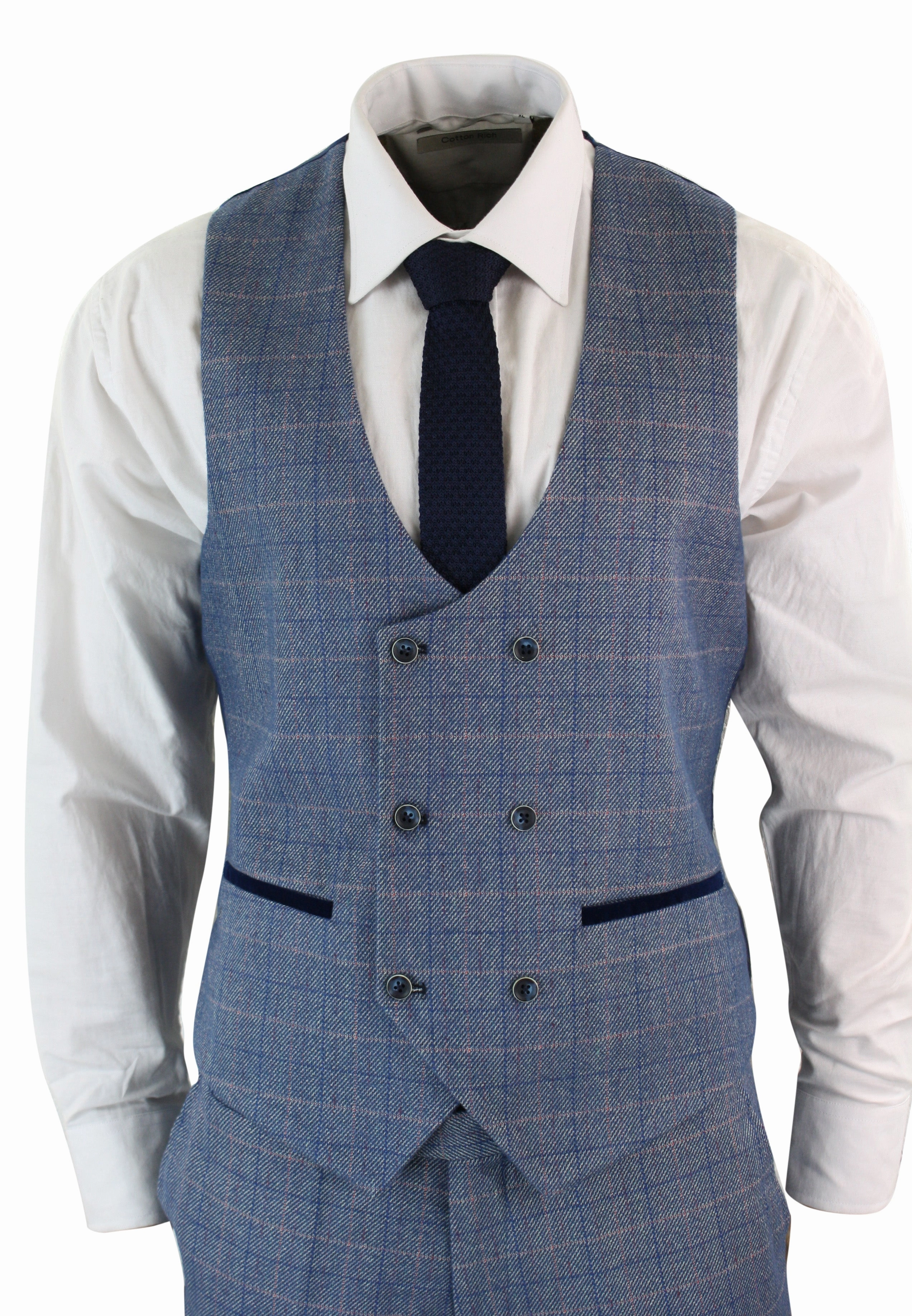 Hilton Blue Check 3 Piece Suit