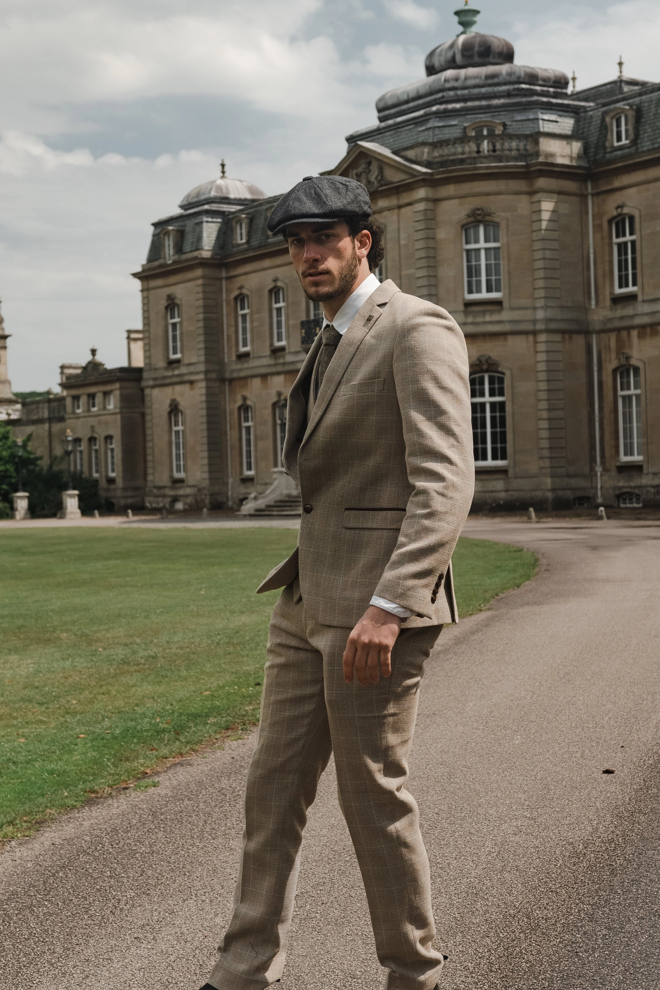 Holland Check Tweed Beige 3 Piece Suit