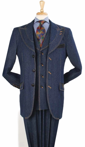 Iconic DEN-7-BLU Mens Suit