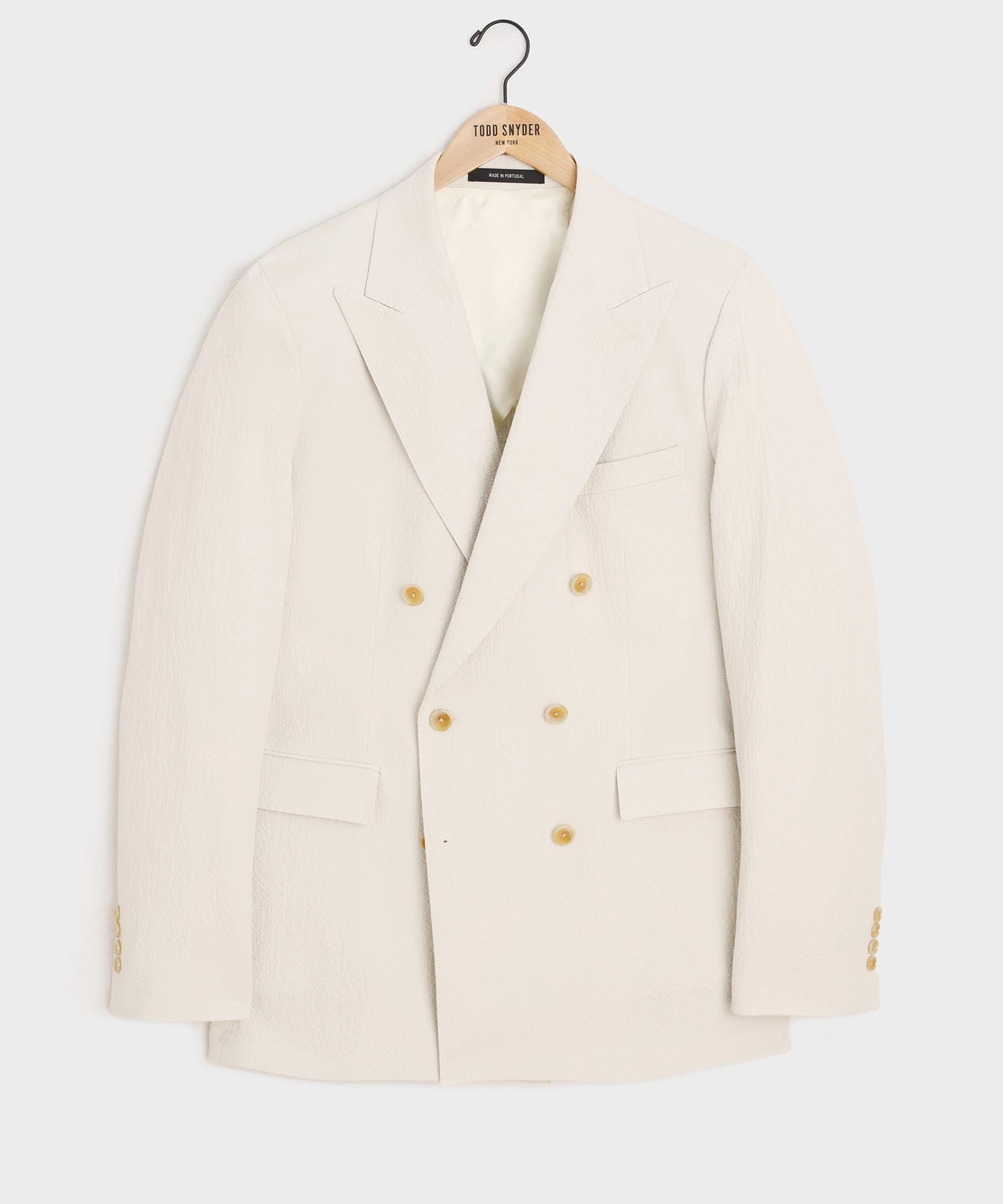 Italian Seersucker Double-Breasted Suit