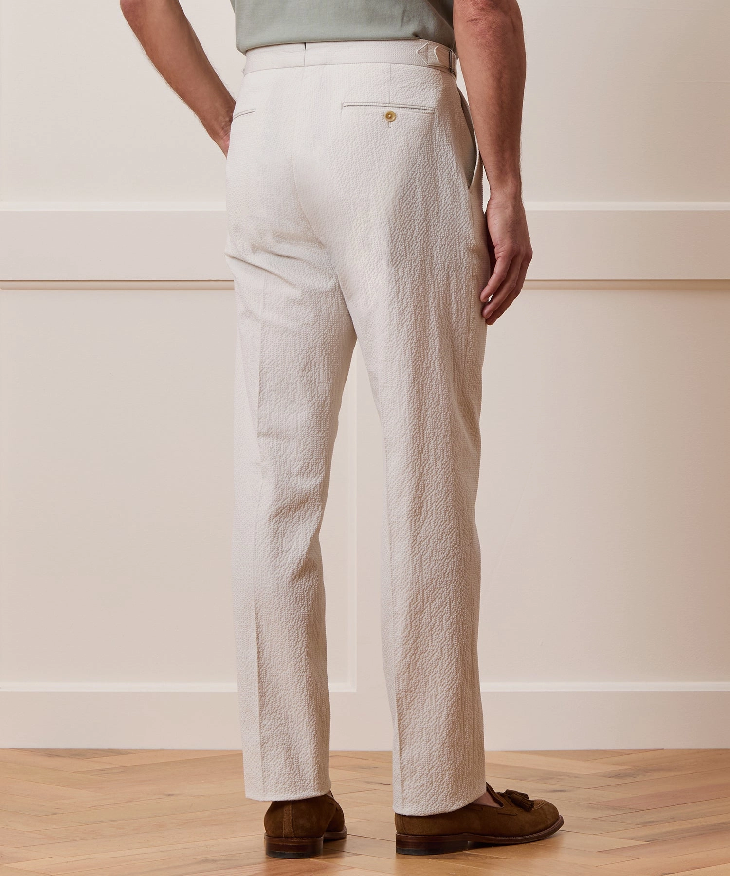 Italian Seersucker Double-Breasted Suit