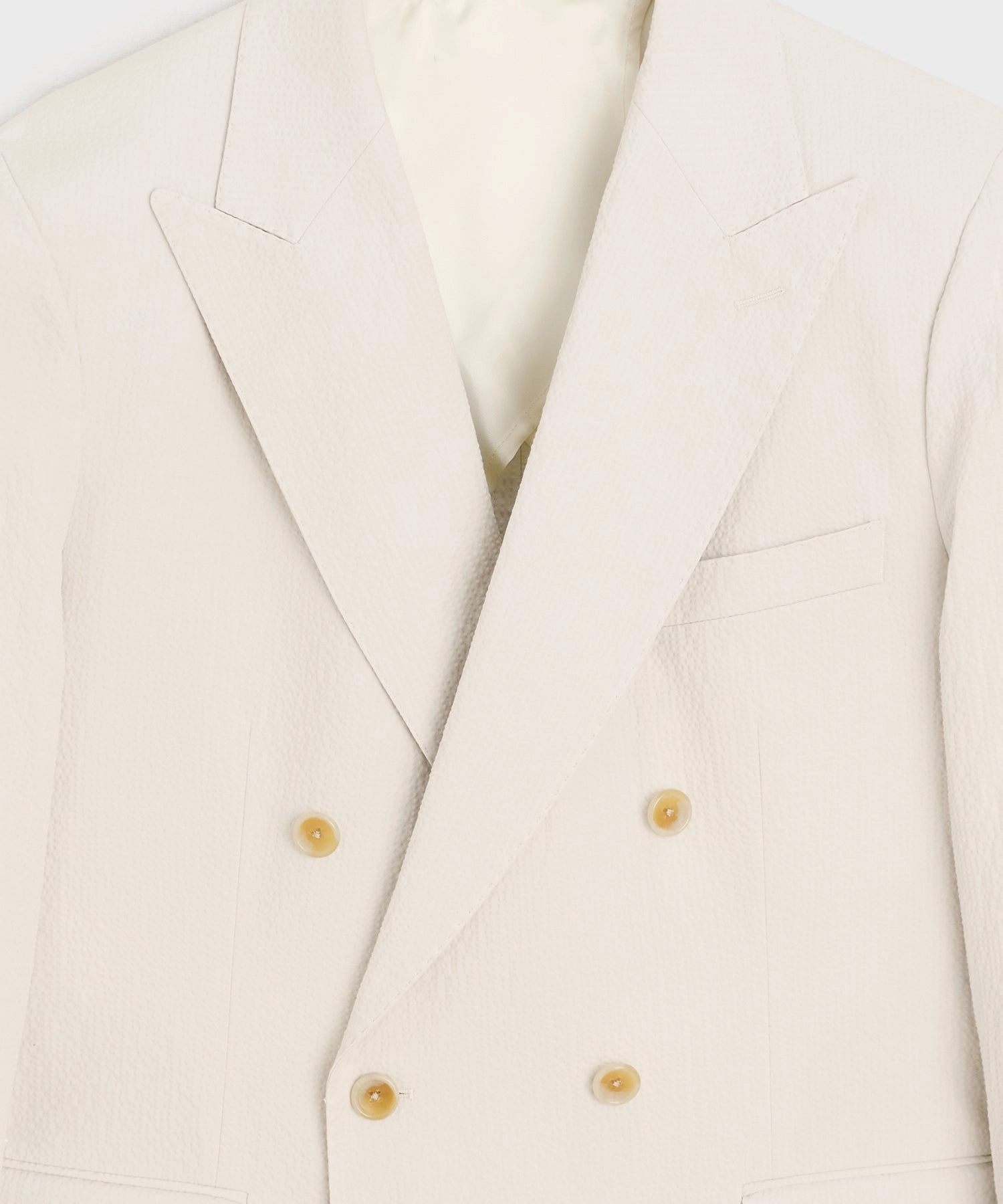 Italian Seersucker Double-Breasted Suit