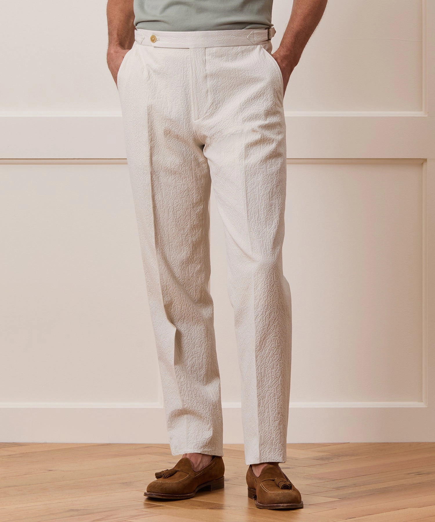 Italian Seersucker Double-Breasted Suit