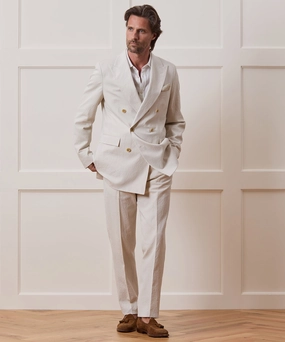 Italian Seersucker Double-Breasted Suit