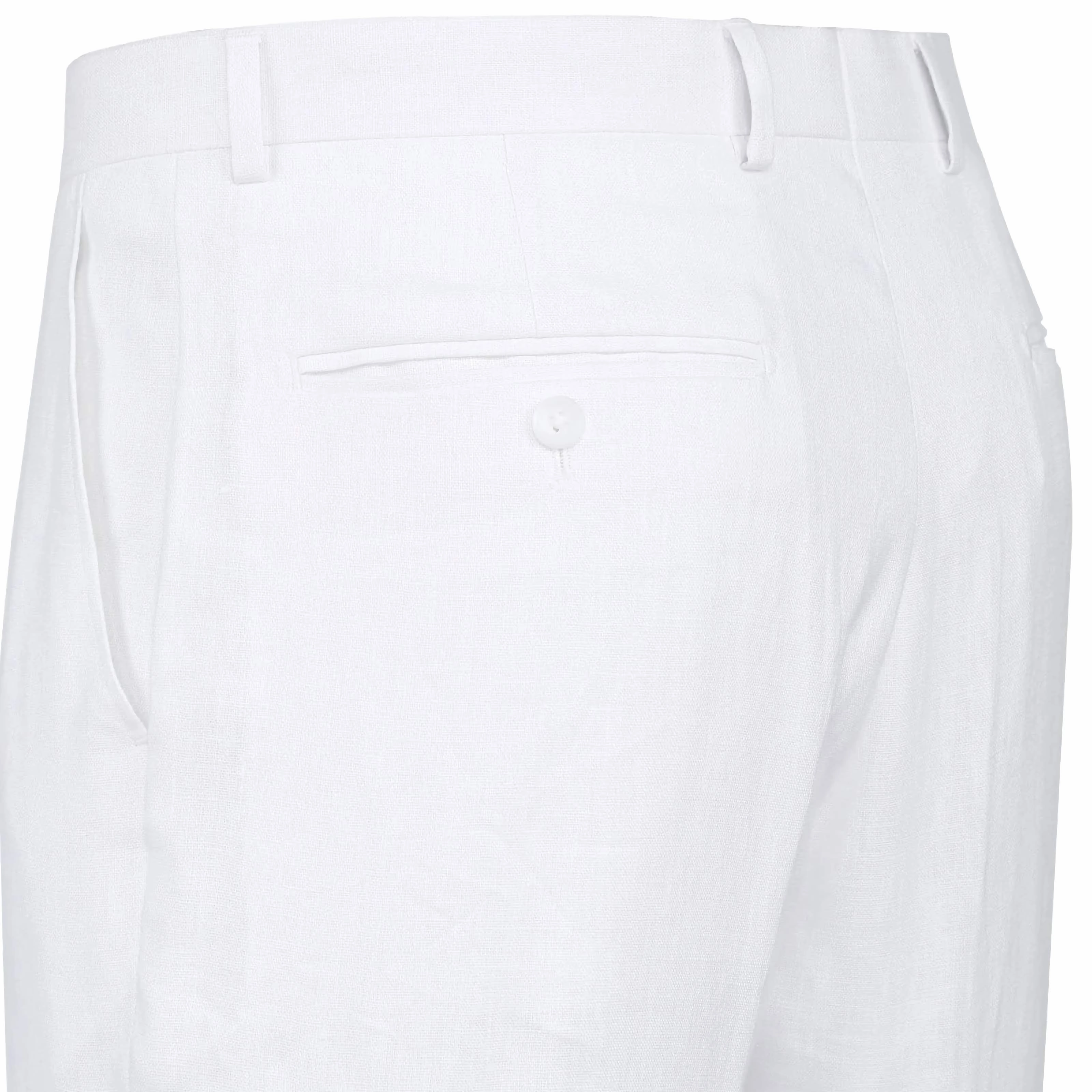 Linen Suit 2 Piece 2 Buttons Regular Fit In White