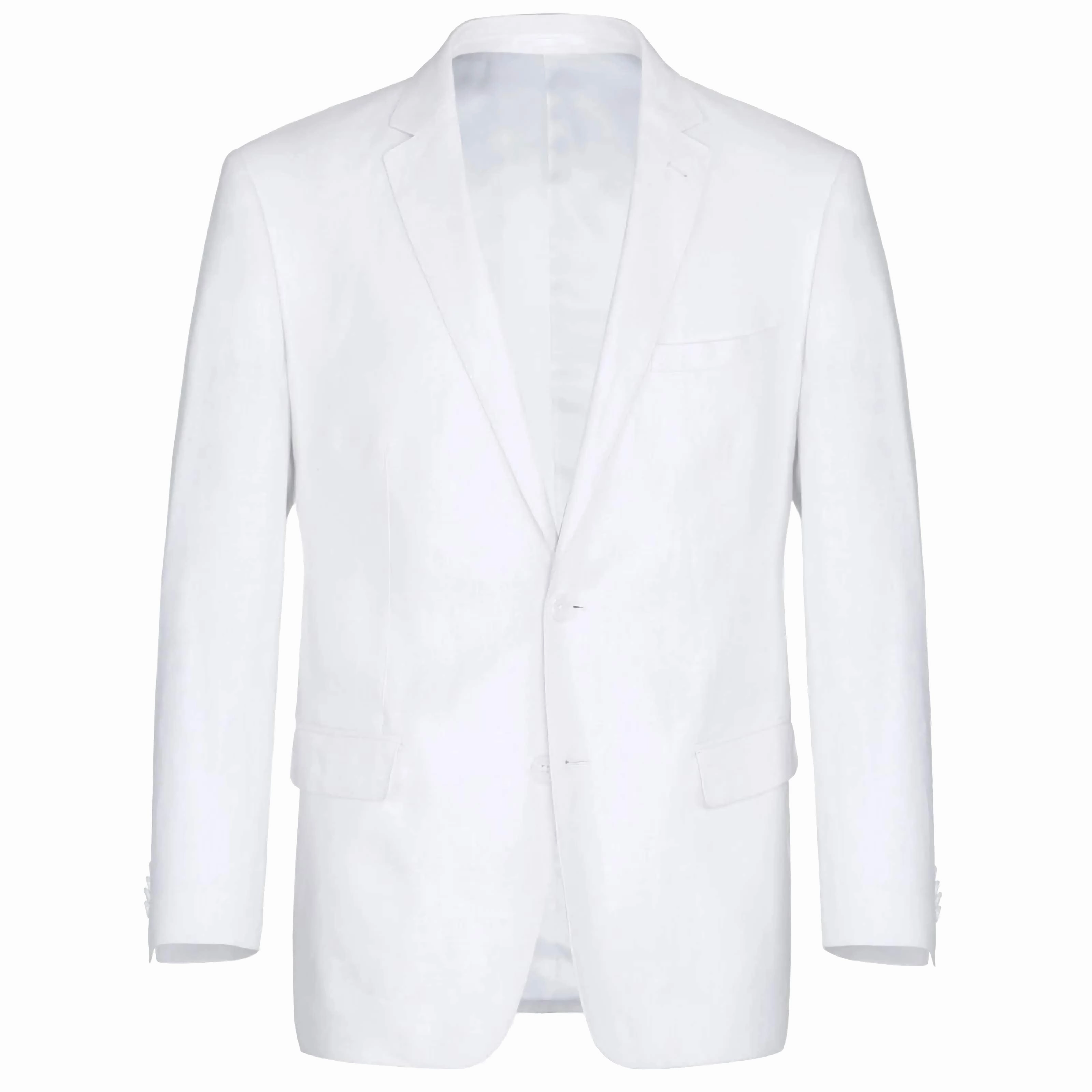 Linen Suit 2 Piece 2 Buttons Regular Fit In White