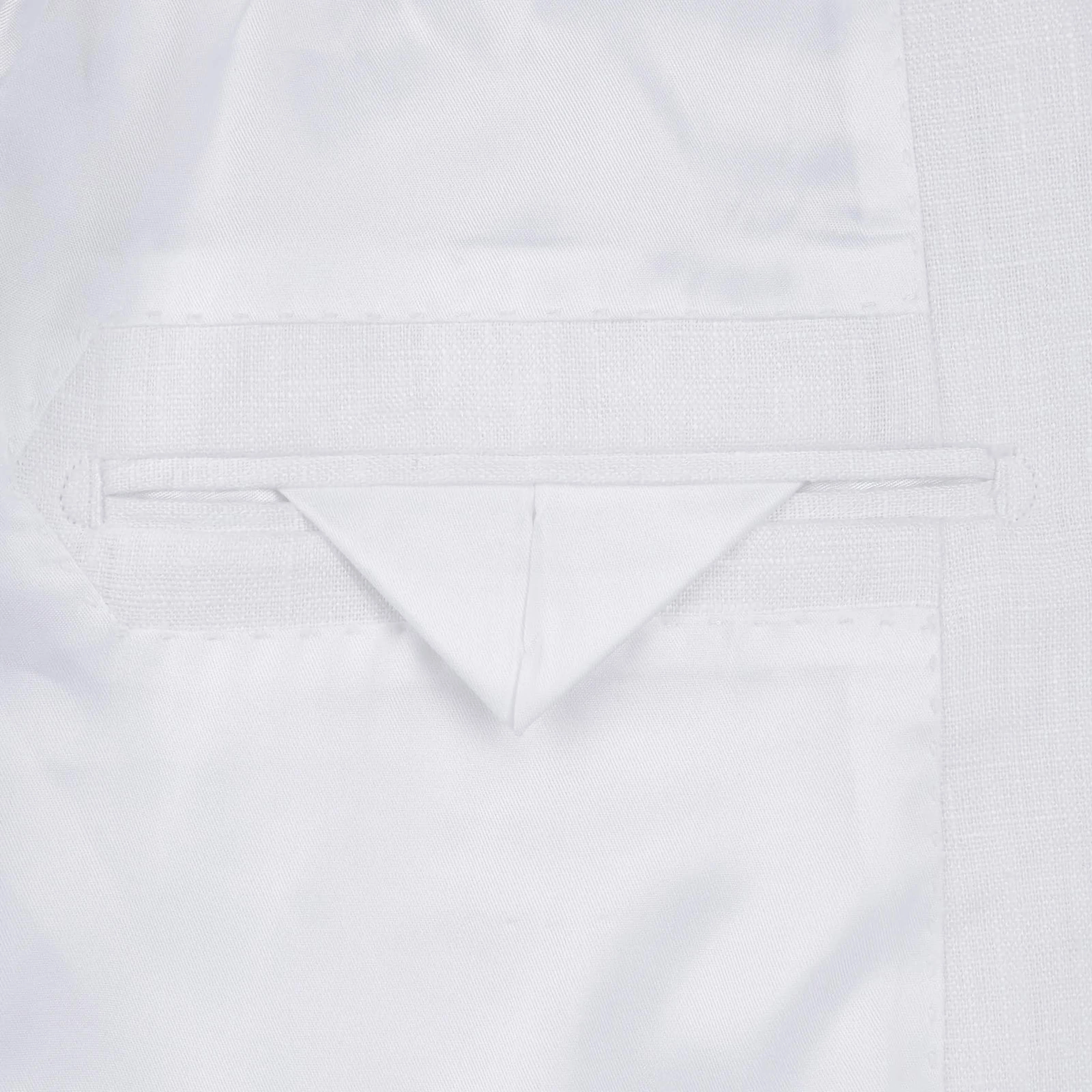 Linen Suit 2 Piece 2 Buttons Regular Fit In White