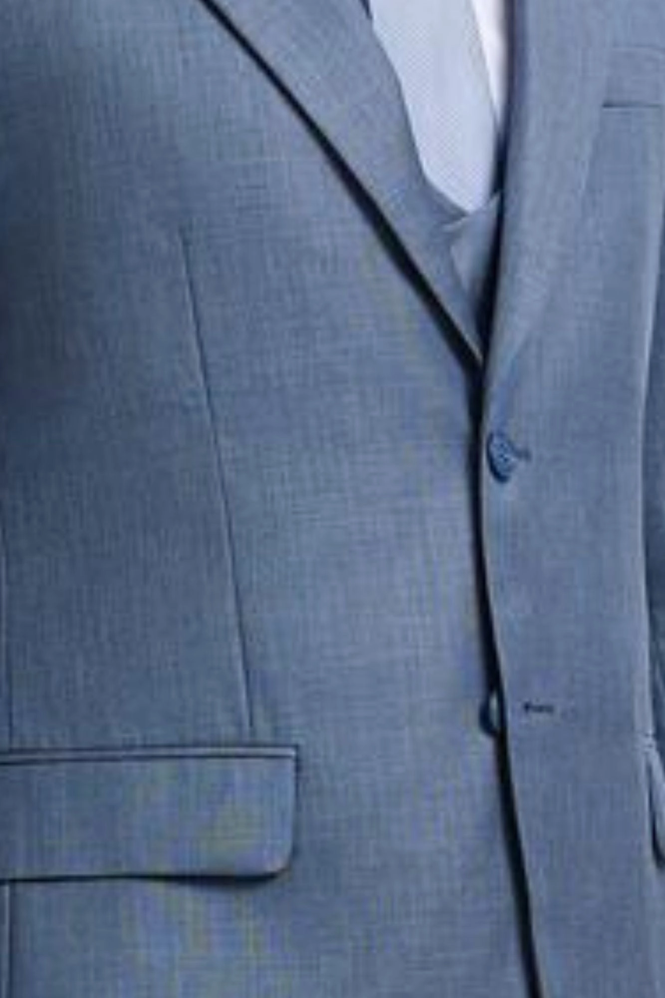 Luxelink Collection: 3 Piece Ocean Blue Solid Textured For Men