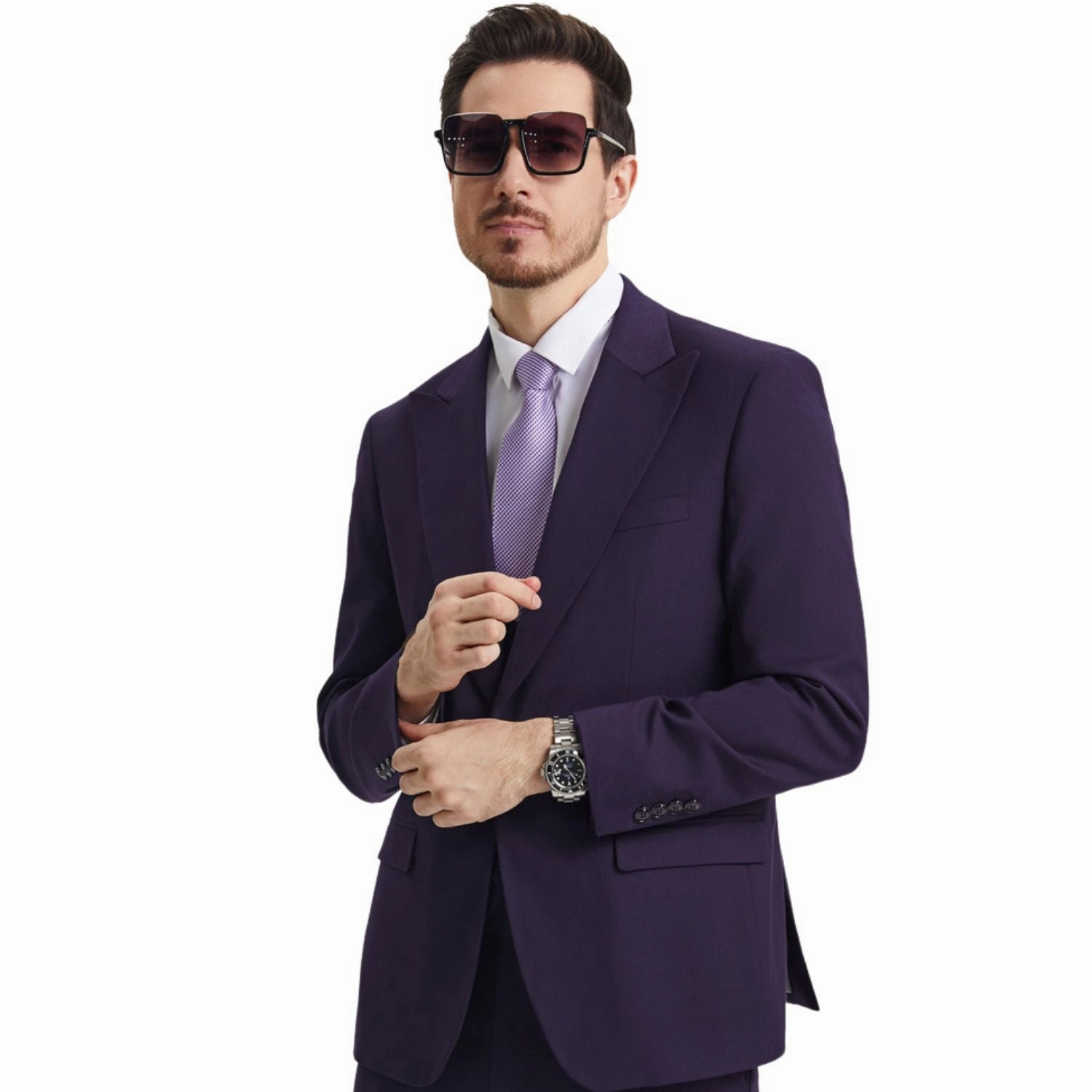 Maroonyx Collection: Stacy Adams Eggplant Purple 3-Piece Suit
