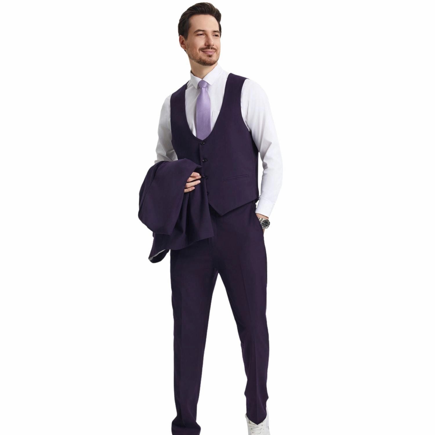 Maroonyx Collection: Stacy Adams Eggplant Purple 3-Piece Suit
