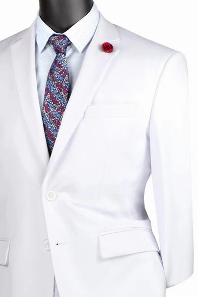 Marquis Collection: Regular Fit 2 Piece Suit In White