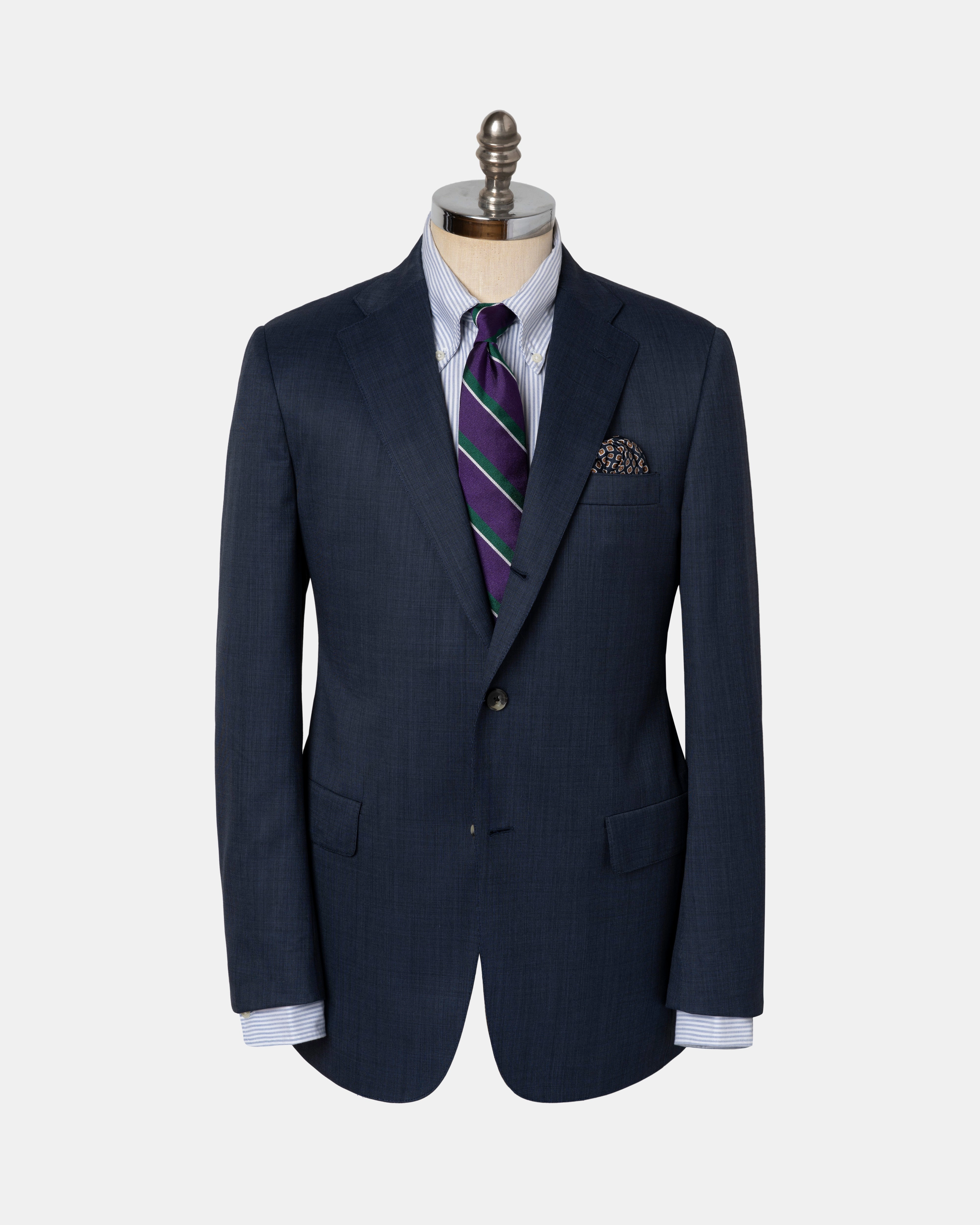 MEDIUM BLUE TIC WEAVE SUIT