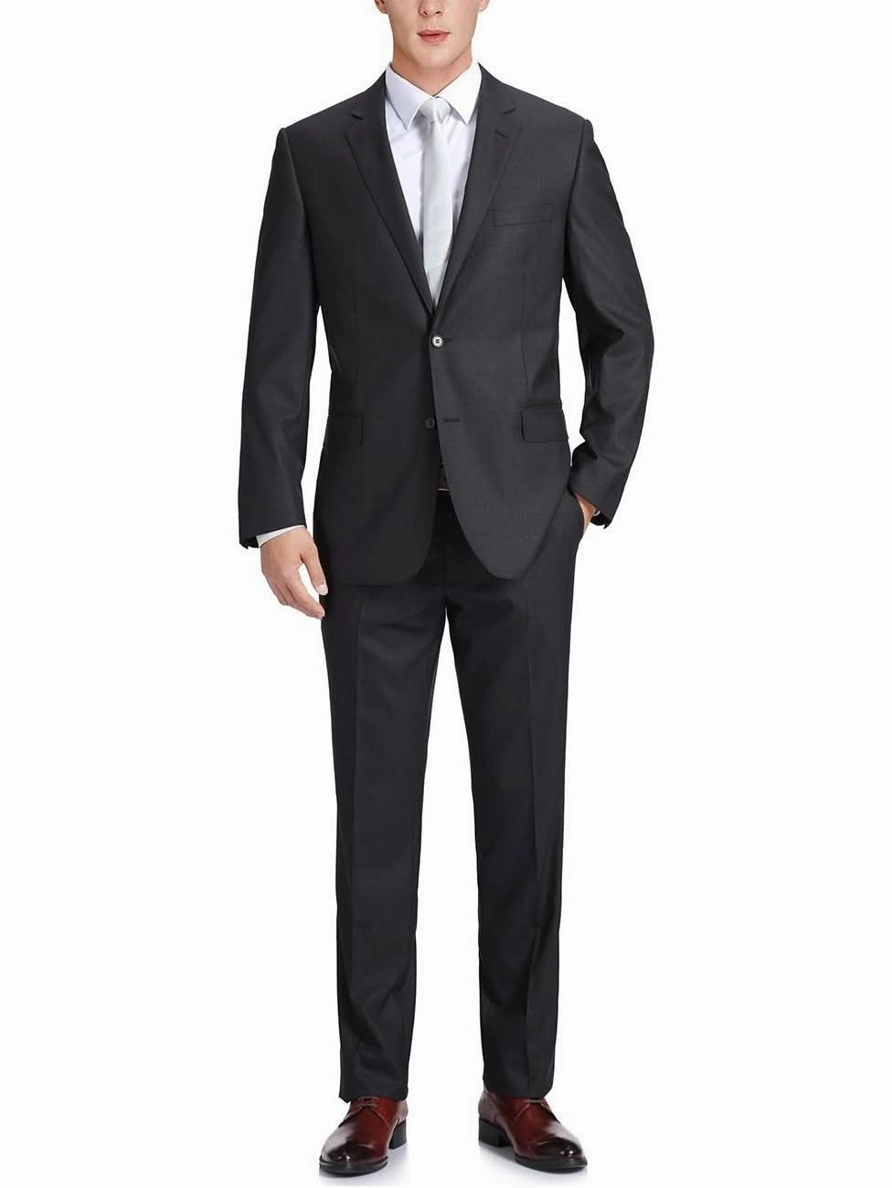 Men's 2-Piece Notch Lapel 100% Wool Suit