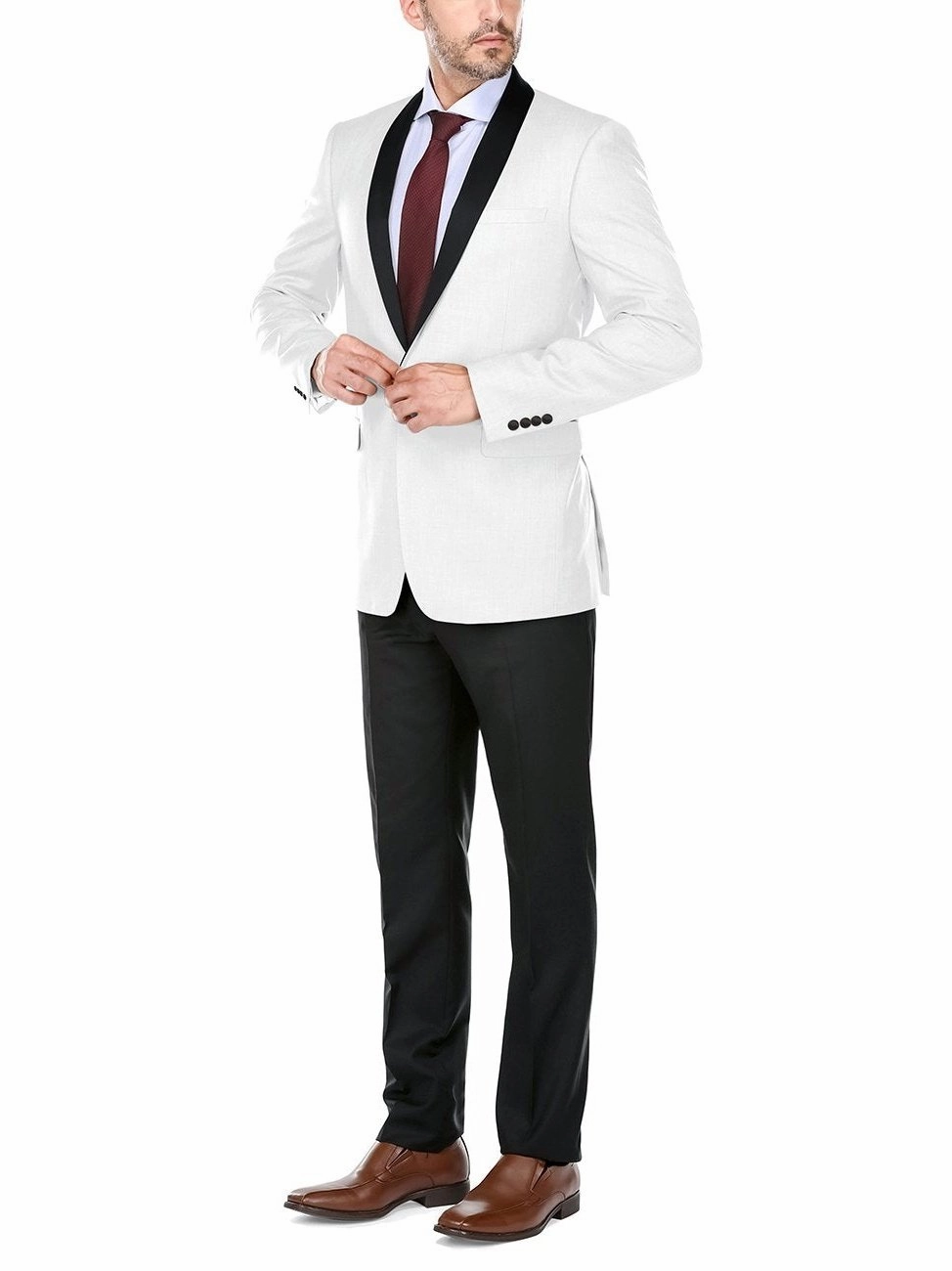 Men's Slim Fit 2-Piece Shawl Lapel Tuxedo Suit