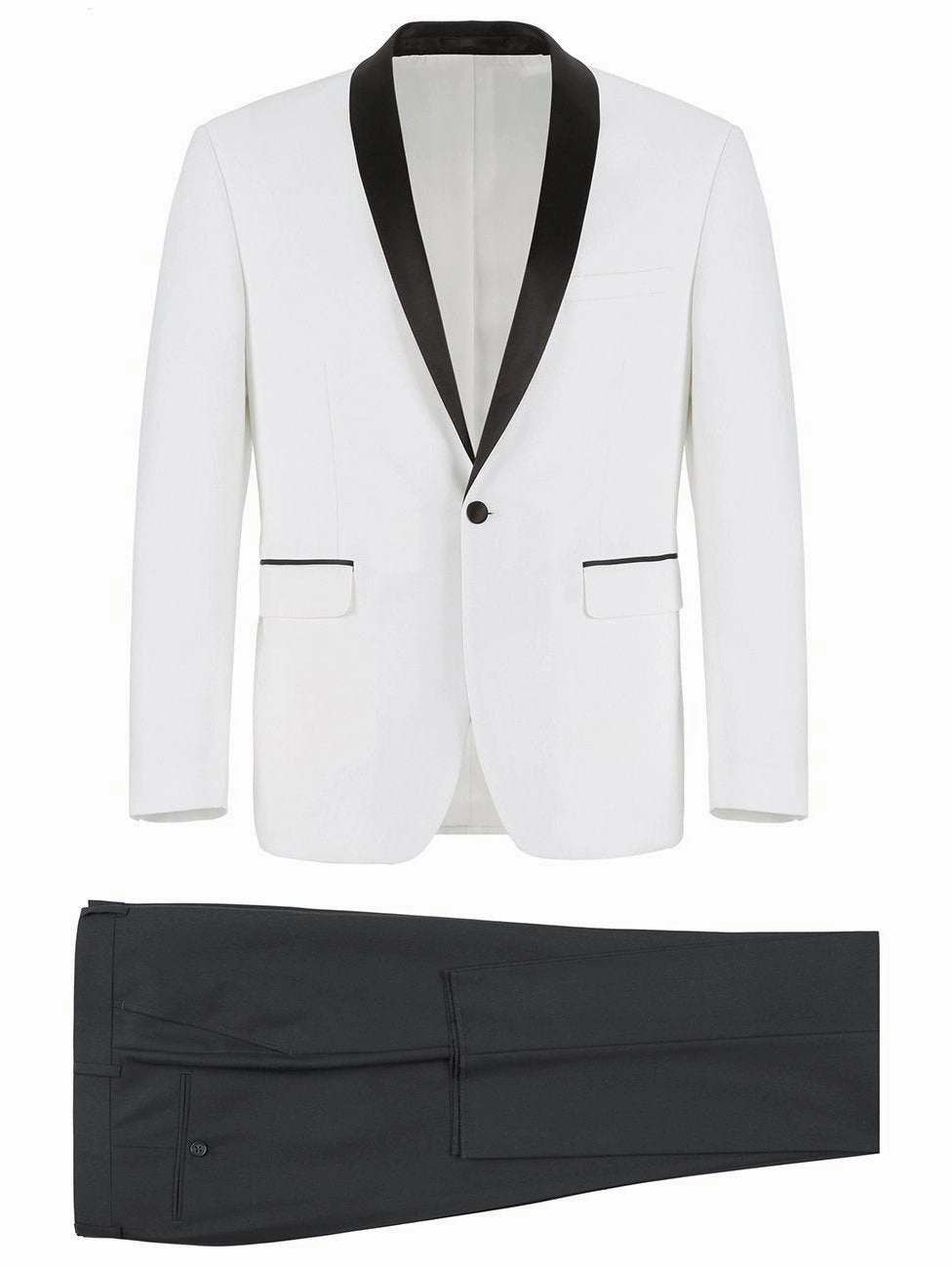 Men's Slim Fit 2-Piece Shawl Lapel Tuxedo Suit