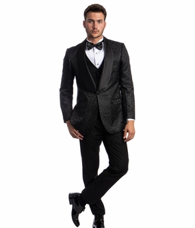 Metropolis Modern Collection: Black Two-Piece Suit – Skinny Fit