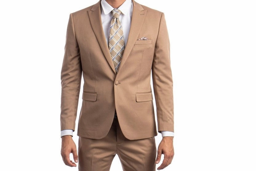 Metropolis Modern Collection: Dark Taupe Two-Piece Suit – Skinny Fit