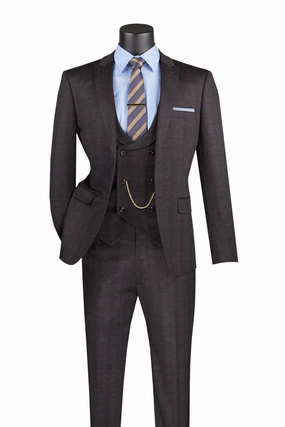 Milano Slim Fit 3 pcs Vested Suits for Men Super Stretch Fabric