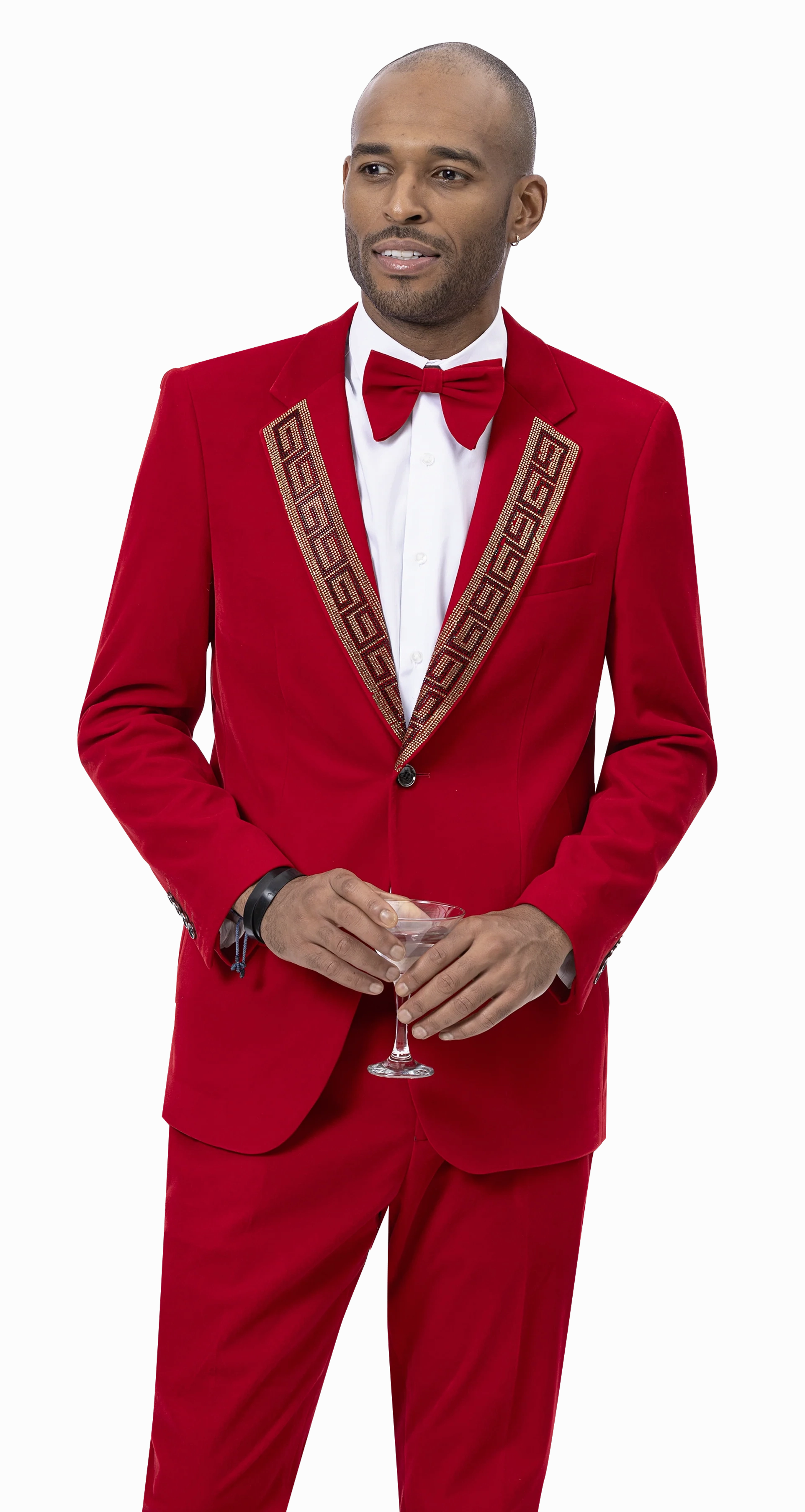 Mimas Collection: Red Two Piece Velvet Fashion Suit