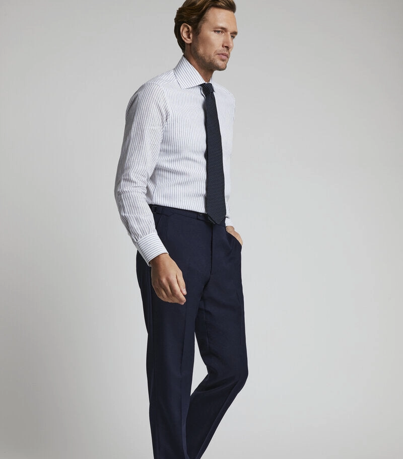 Navy Wool Hopsack Suit