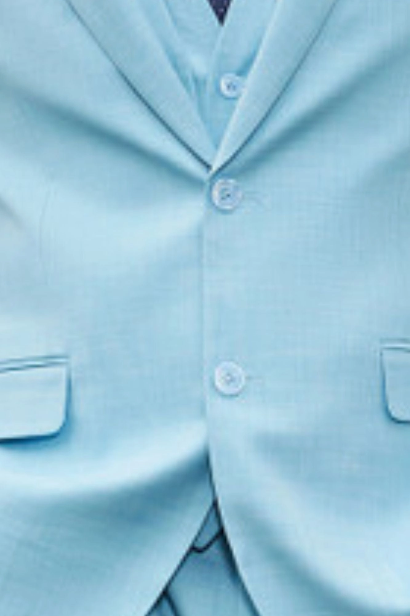 PoshPerry Collection: Men's 3 Piece Solid Textured Hybrid Fit Suit In Aqua