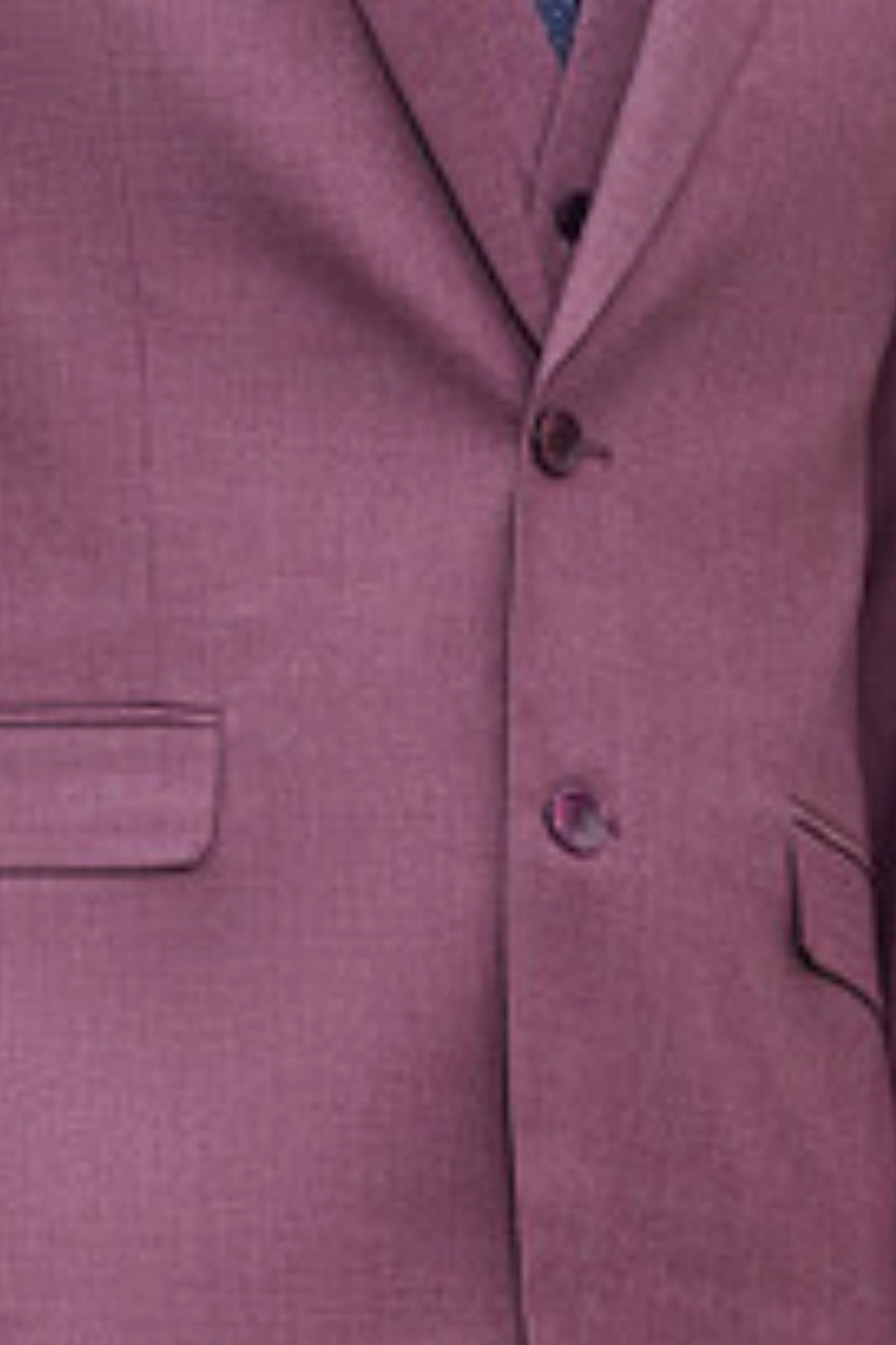 PoshPerry Collection: Men's 3 Piece Solid Textured Hybrid Fit Suit In Purple