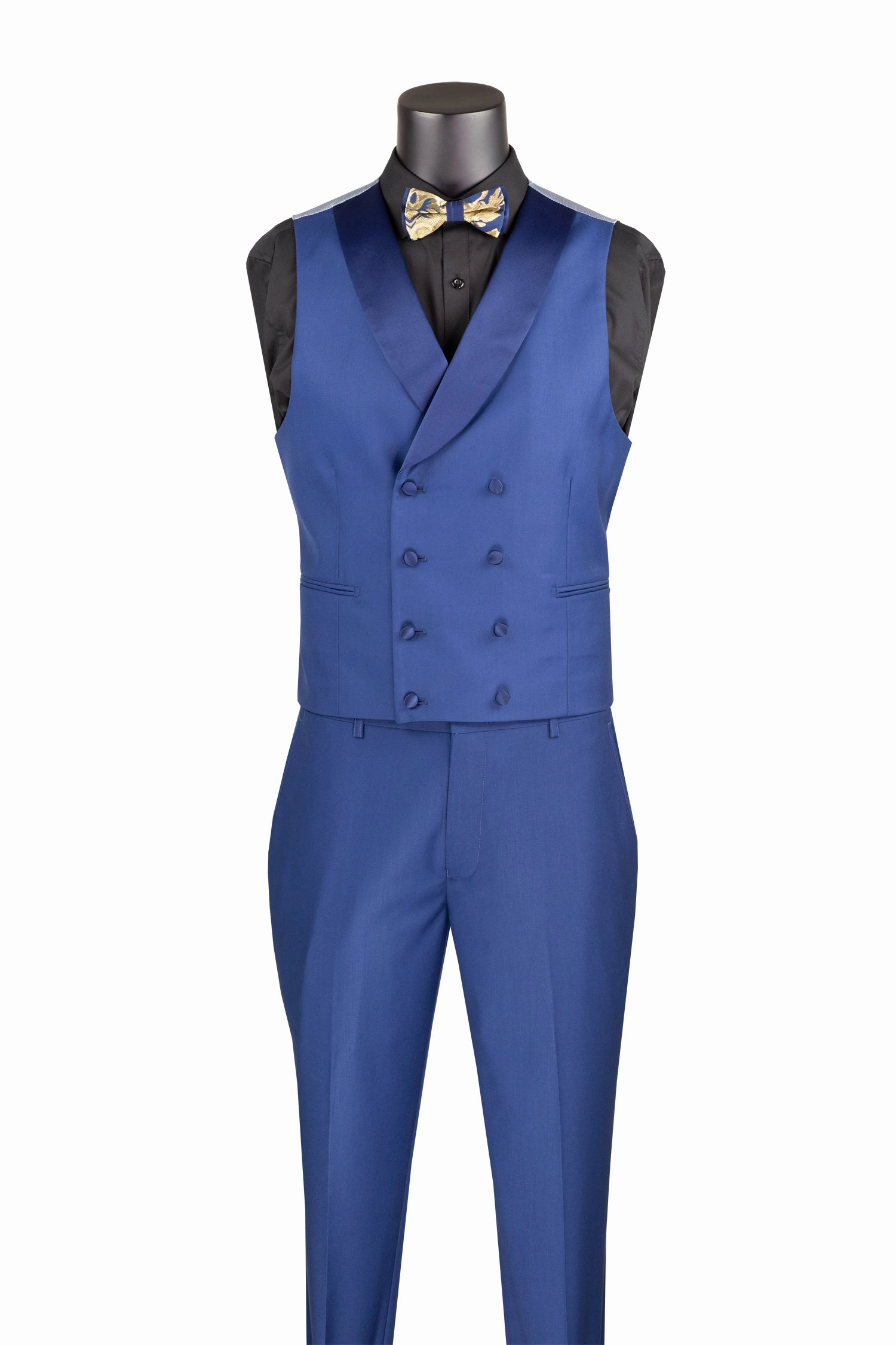 Province Collection: Navy 3 Piece Jacquard Fabric Single Breasted Modern Fit Suit
