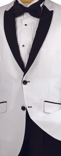 Pushkin Collection: White 2 Piece Sharkskin Single Breasted Slim Fit Suit