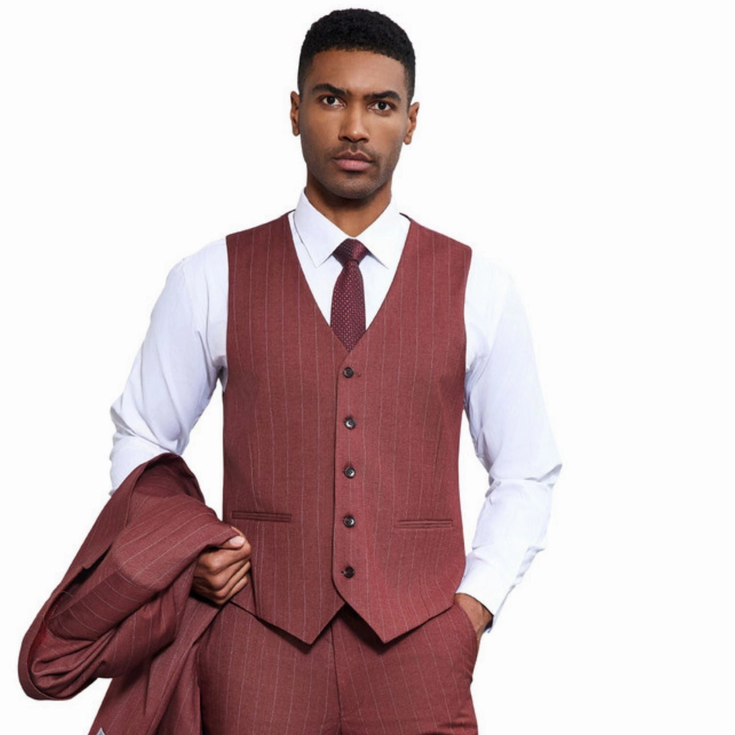 Regulus Collection: Stacy Adams Burgundy Pinstriped Suit