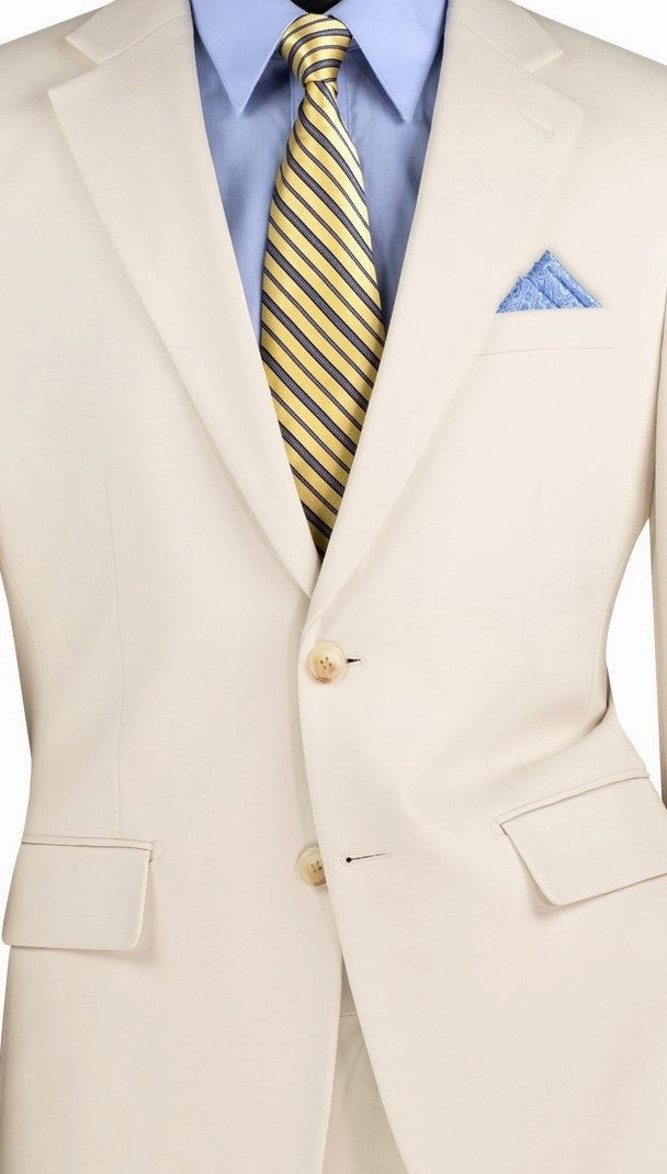 Roche Collection: Bone 2-Piece Solid Single-Breasted Super Stretch Slim Fit Suit