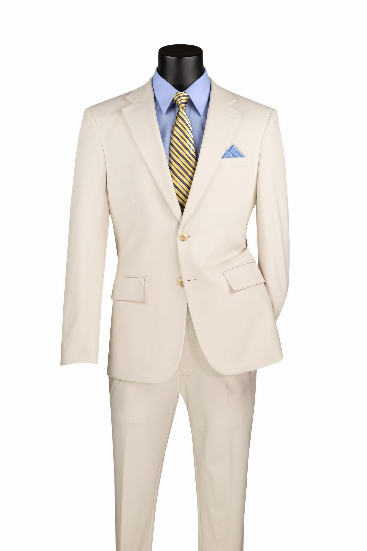 Roche Collection: Bone 2-Piece Solid Single-Breasted Super Stretch Slim Fit Suit