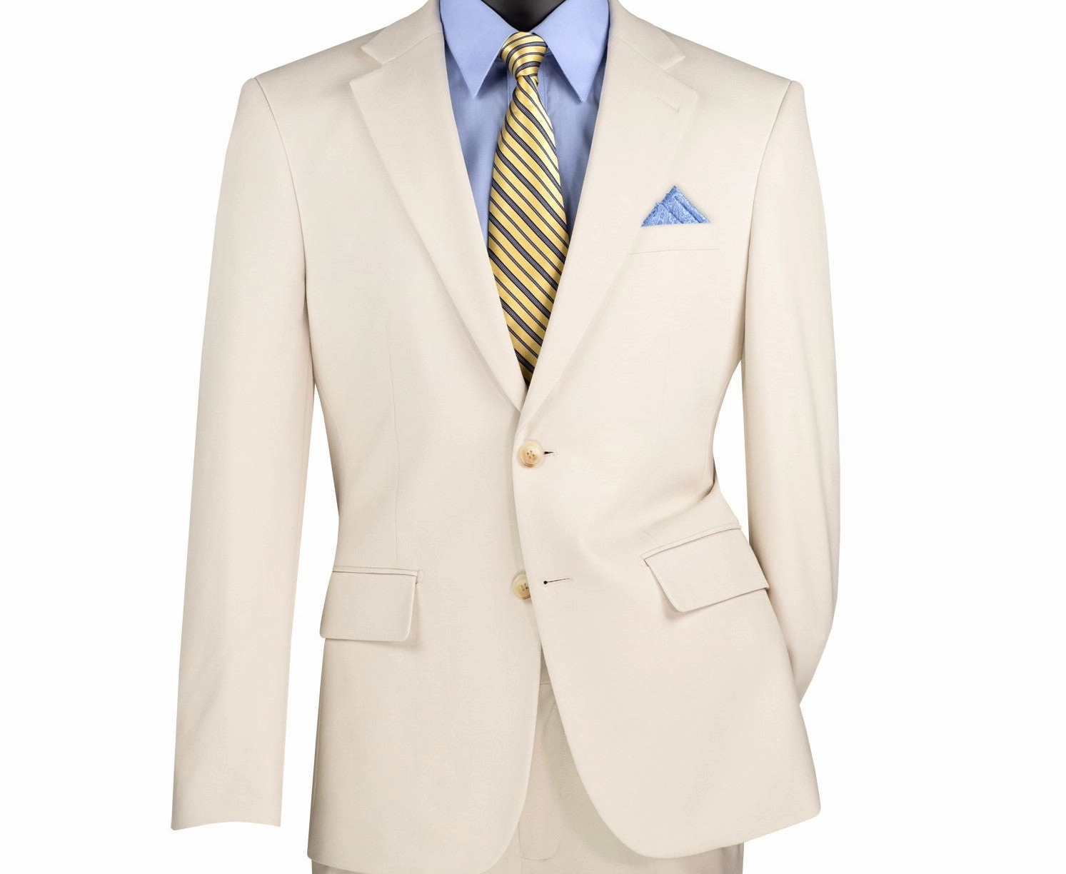 Roche Collection: Bone 2-Piece Solid Single-Breasted Super Stretch Slim Fit Suit