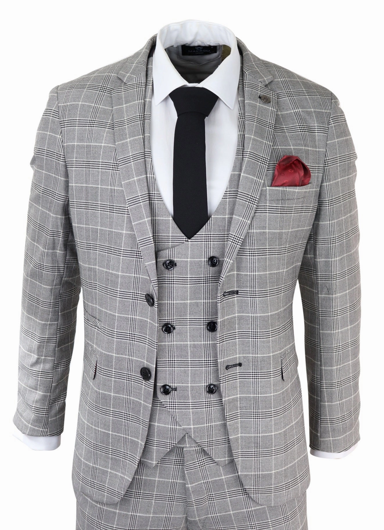 Ross Grey Prince Of Wales Check Suit Wedding