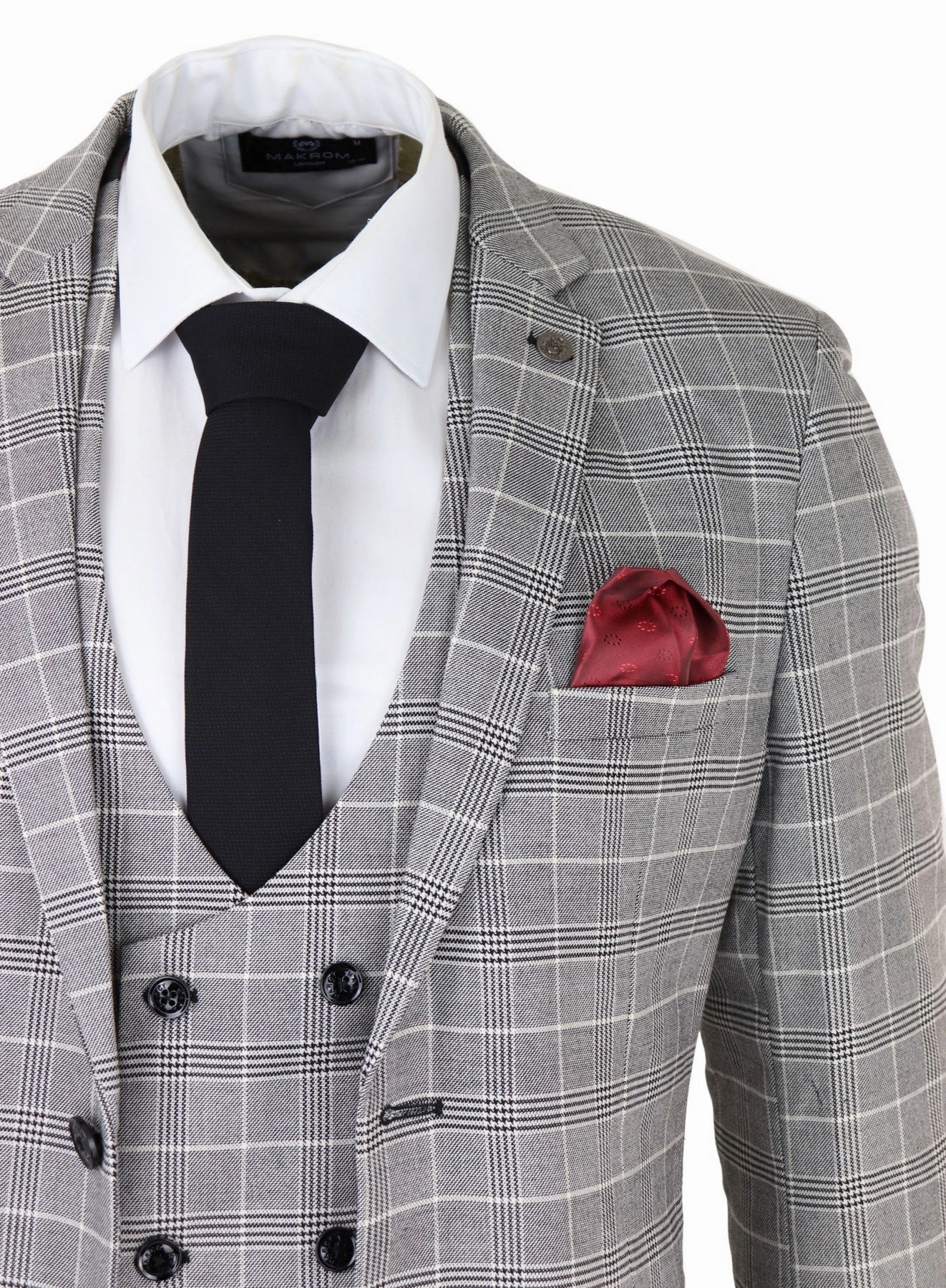 Ross Grey Prince Of Wales Check Suit Wedding