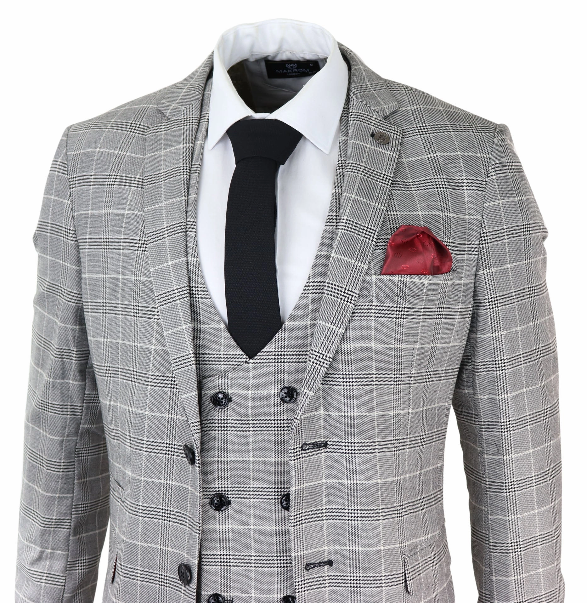 Ross Grey Prince Of Wales Check Suit Wedding