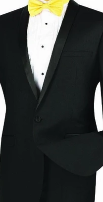 Rowling Collection: Slim Fit Tuxedo with Narrow Shawl Collar In Black