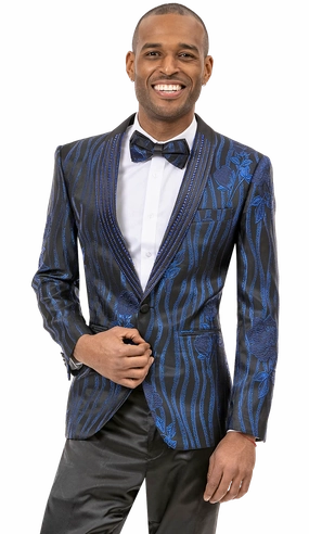 Royal Floral Print Fashion Blazer J153