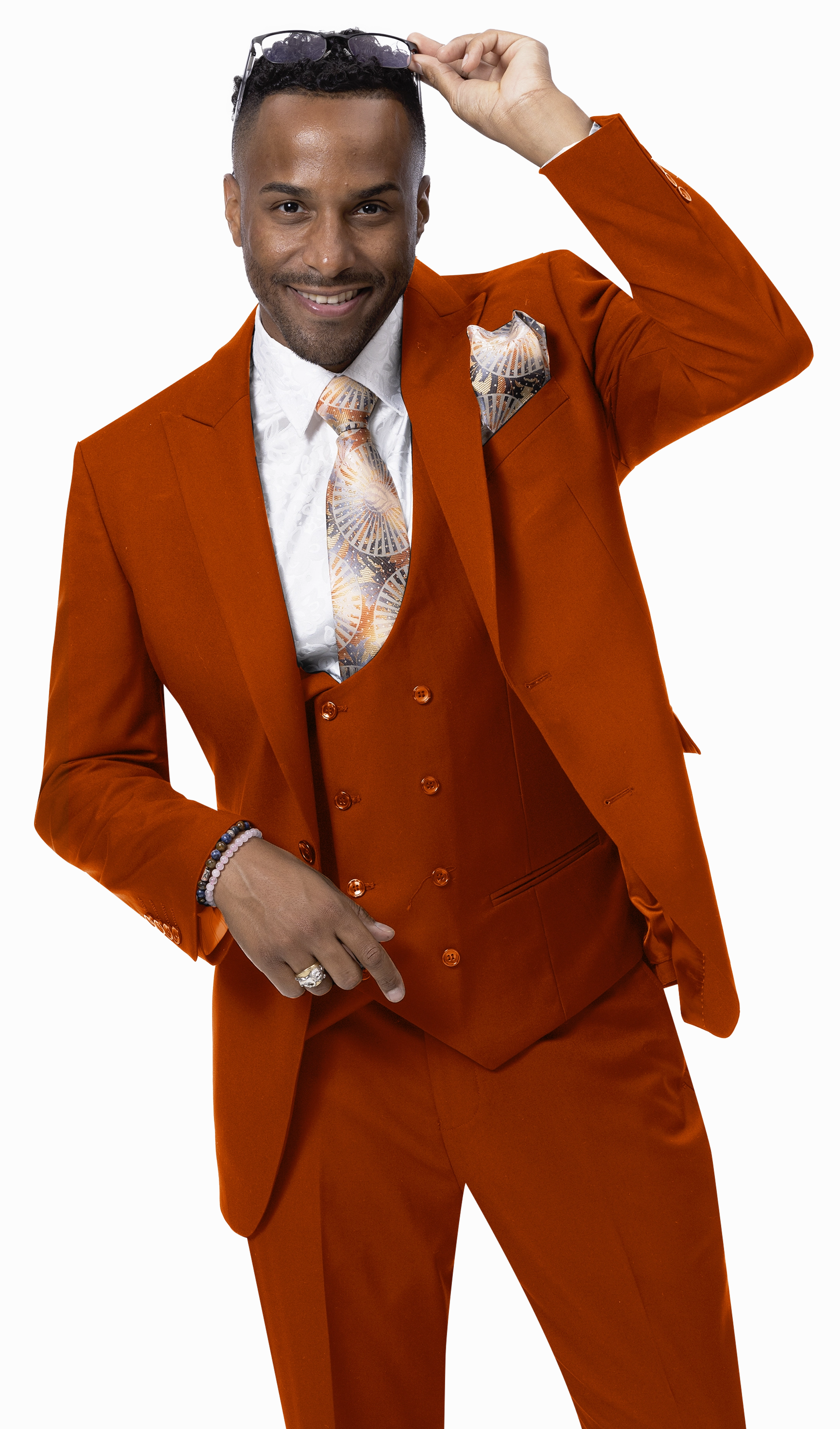 Royal Revival Collection: Rust Three Piece Regular Fit Fashion Suit