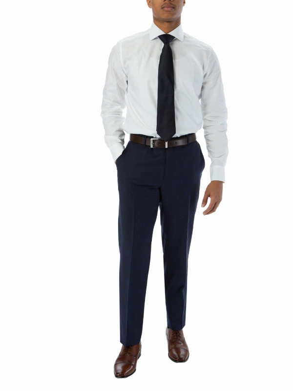 Sartoria Mazara Mens Classic Fit Blue Plaid 100% Wool 2 Piece Suit