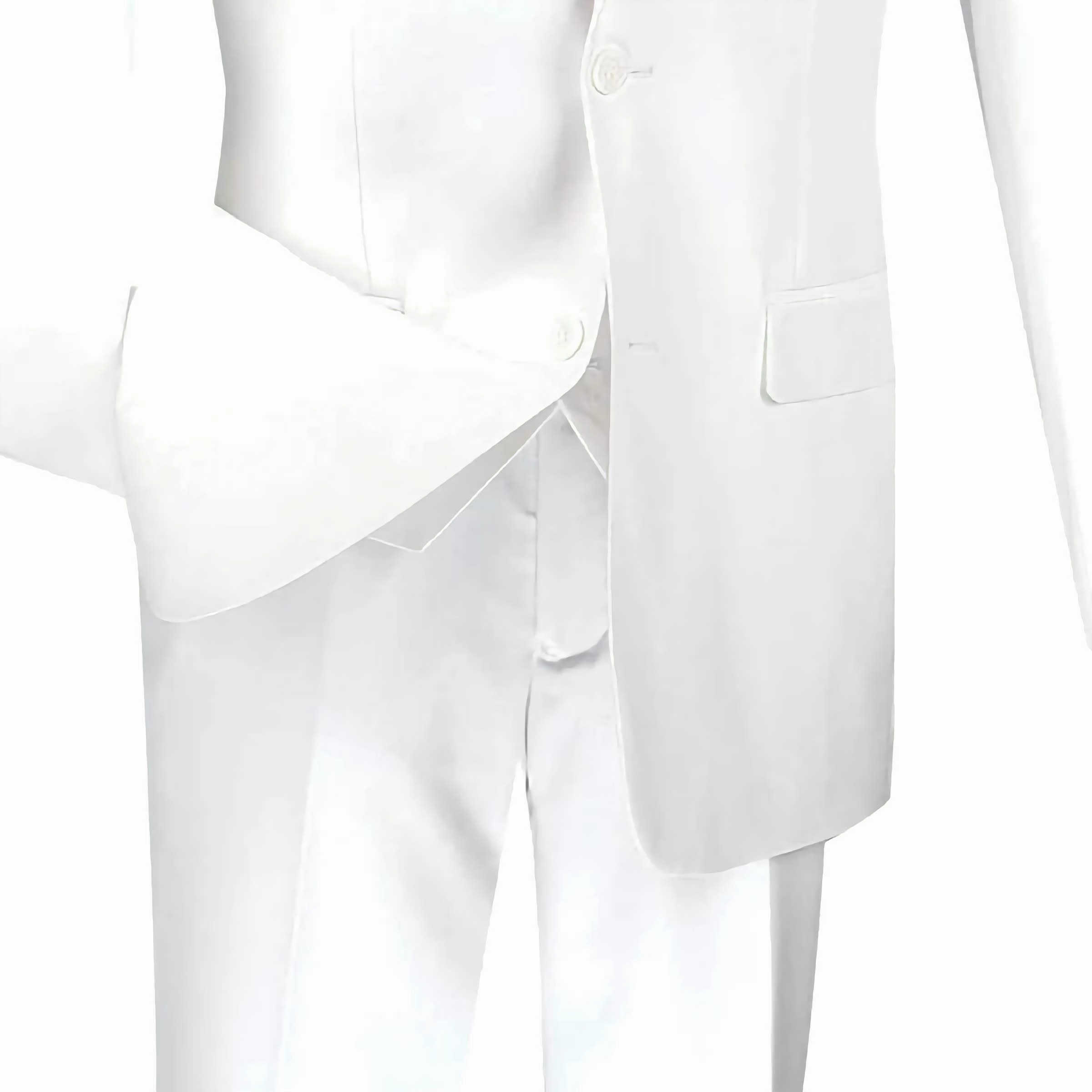 Slim Fit Men's Suit 3 Piece 2 Button in White