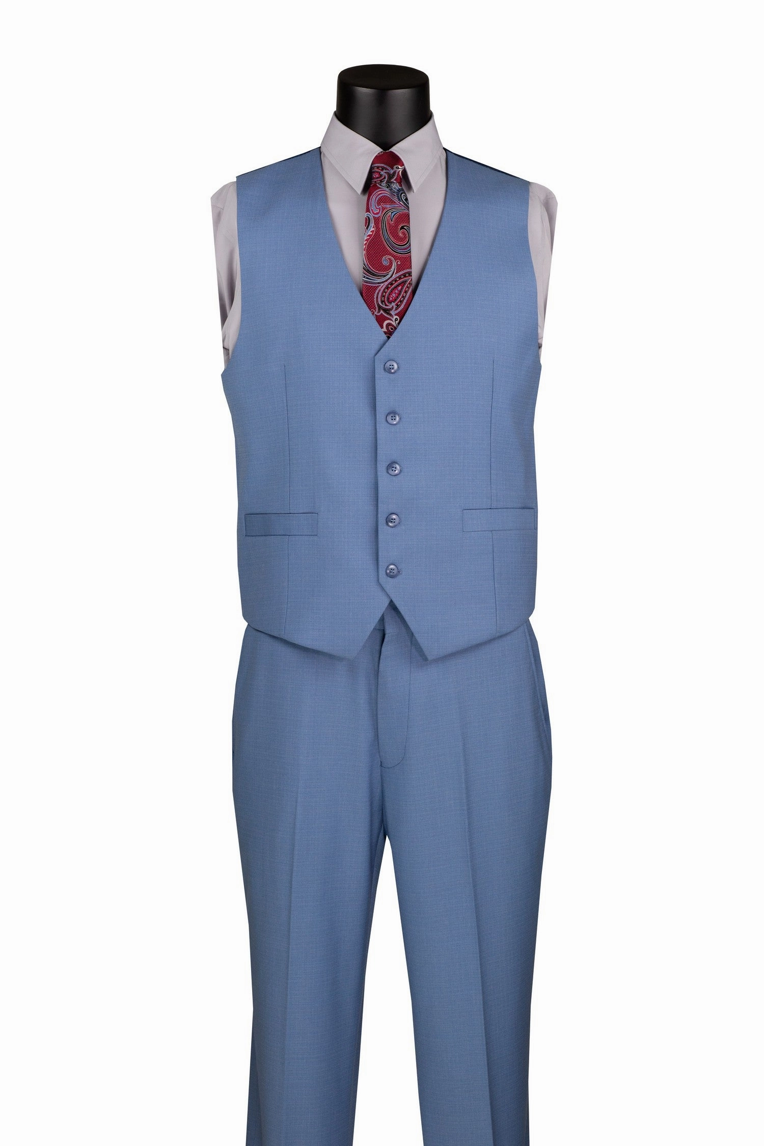 Stello Collection: Dusty Blue Single-Breasted Regular Fit 3-Piece Suit